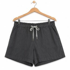 Aerie Womens XL Charcoal Gray Cotton Elastic Waist Drawstring Shorts Pockets